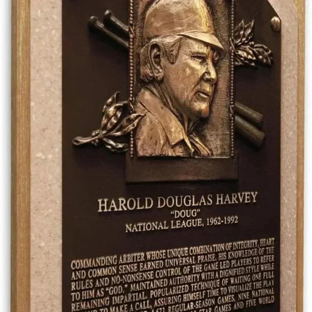 That's My Ticket MLB Umpire Doug Harvey Baseball Hall of Fame Plaque on Canvas